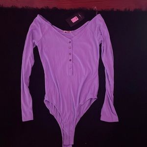 Baby blue longsleeve button down ribbed top